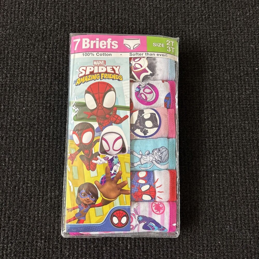 Marvel Spidey Amazing Friends Girls 2T 3T Briefs NEW Open Box 6 Pairs Spider-Man